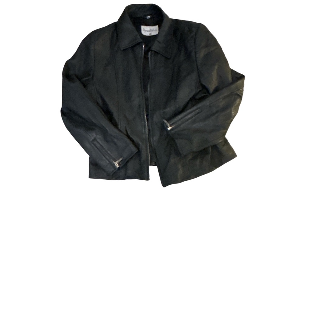 VTG Pamela McCoy Collections Black Leather Jacket Women’s Large Western Y2K Boho - Picture 14 of 16
